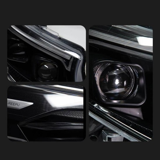 Μπροστινά Φανάρια Set Για Mercedes-Benz Vito W447 14-24 W448 2025 Look DRL Led Tube Μαύρα Carner Μπροστινά Φανάρια Set Για Mercedes-Benz Vito W447 14-24 W448 2025 Look DRL Led Tube Μαύρα Carner