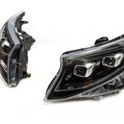 Μπροστινά Φανάρια Set Για Mercedes-Benz Vito W447 14-24 W448 2025 Look DRL Led Tube Μαύρα Carner