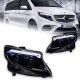Μπροστινά Φανάρια Set Για Mercedes-Benz Vito W447 14-24 W448 2025 Look DRL Led Tube Μαύρα Carner