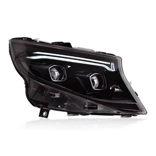 Μπροστινά Φανάρια Set Για Mercedes-Benz Vito W447 14-24 W448 2025 Look DRL Led Tube Μαύρα Carner Μπροστινά Φανάρια Set Για Mercedes-Benz Vito W447 14-24 W448 2025 Look DRL Led Tube Μαύρα Carner