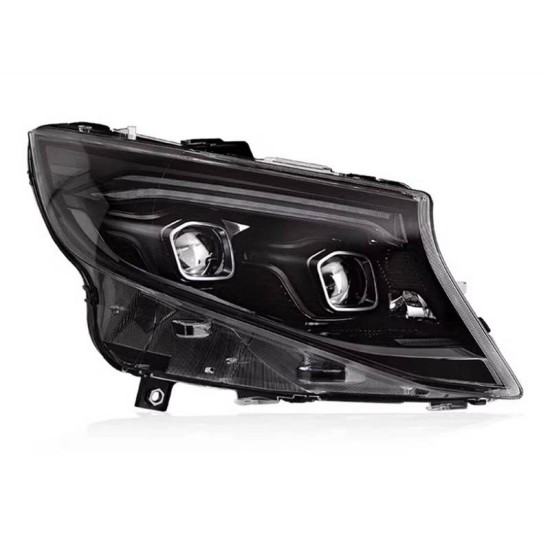 Μπροστινά Φανάρια Set Για Mercedes-Benz Vito W447 14-24 W448 2025 Look DRL Led Tube Μαύρα Carner Μπροστινά Φανάρια Set Για Mercedes-Benz Vito W447 14-24 W448 2025 Look DRL Led Tube Μαύρα Carner