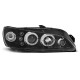 Μπροστινά Φανάρια Set Για Peugeot 306 97-01 Angel Eyes Μαύρα H1/H1 JunYan
