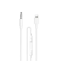 Καλώδιο Ήχου Aux 3.5mm Σε Lightning Λευκό 1m Earldom AUX42 1 Τεμάχιο