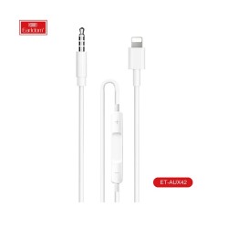Καλώδιο Ήχου Aux 3.5mm Σε Lightning Λευκό 1m Earldom AUX42 1 Τεμάχιο