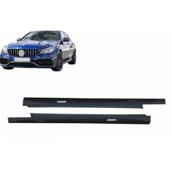 Πλαινά Μασπιέ Για Mercedes-Benz C-Class W205 14-21 Amg C63s Facelift Look Από Abs Πλαστικό 2 Τεμάχια
