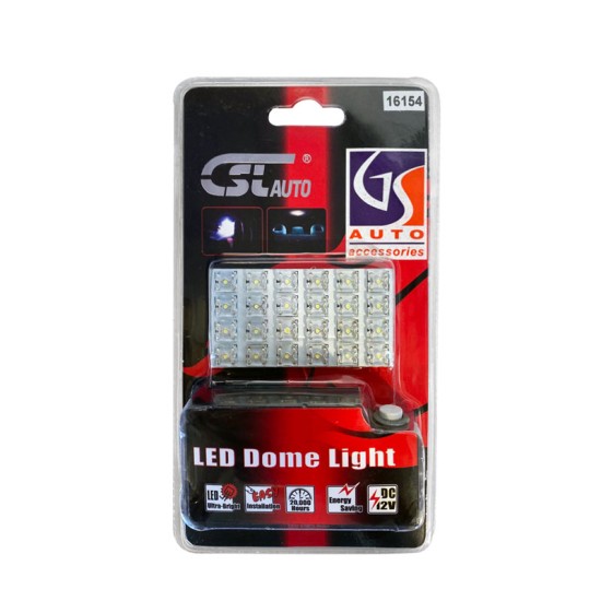 Led Πλαφονιέρας 24 Led 12volt Με 5 Αντάπτορες Λευκό 1 Τεμάχιο