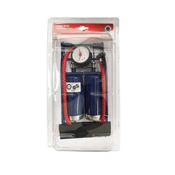 Τρόμπα Αέρος Ποδιού Διπλή Με Μανόμετρο Μεταλλική Σε Blister 17350