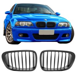 Καρδιές Μάσκας Για Bmw 3 E46 99-03 Coupe/Cabrio Μαύρο Ματ Με 8 Γραμμές 2 Τεμάχια Καρδιές Μάσκας Για Bmw 3 E46 99-03 Coupe/Cabrio Μαύρο Ματ Με 8 Γραμμές 2 Τεμάχια