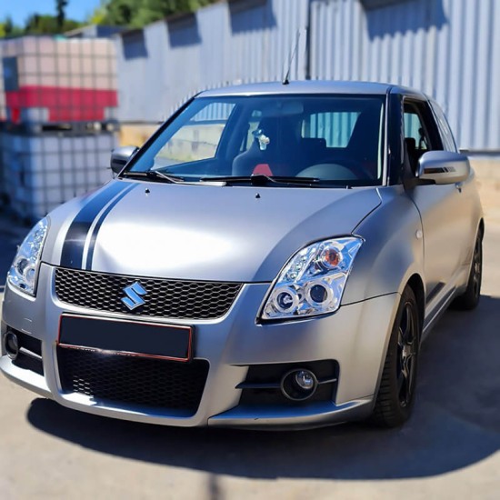 Μπροστινά Φανάρια Set Για Suzuki Swift 05-10 Angel Eyes & Led Χρωμίου H1/H1 Manual JunYan