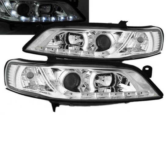 Μπροστινά Φανάρια Set Για Opel Vectra B 95-99 DRL Χρωμίου H1/H1 JunYan