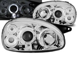 Μπροστινά Φανάρια Set Για Opel Corsa B 93-00 Angel Eyes & Led Χρωμίου H1/H1 Sonar Μπροστινά Φανάρια Set Για Opel Corsa B 93-00 Angel Eyes & Led Χρωμίου H1/H1 Sonar