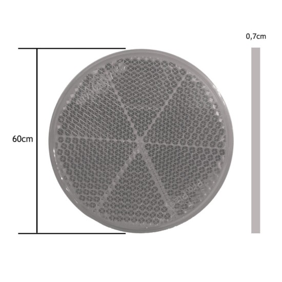 Αντανακλαστικό Αυτοκόλλητο Στρόγγυλο 60mm Proplast Λευκό 26101103 1 Τεμάχιο