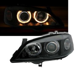 Μπροστινά Φανάρια Set Για Opel Astra G 97-04 Angel Eyes Μαύρα H7/H7 Depo Μπροστινά Φανάρια Set Για Opel Astra G 97-04 Angel Eyes Μαύρα H7/H7 Depo