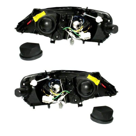 Μπροστινά Φανάρια Set Για Opel Astra G 97-04 Angel Eyes Μαύρα H7/H7 Depo
