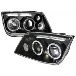 Μπροστινά Φανάρια Set Για Vw Bora 98-05 Angel Eyes & Led Μαύρα H1/H1/H3 Sonar Μπροστινά Φανάρια Set Για Vw Bora 98-05 Angel Eyes & Led Μαύρα H1/H1/H3 Sonar