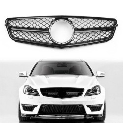 Μάσκα Για Mercedes-Benz C-Class W204 07-14 Amg C63 Look Με Μονή Γρίλια Μαύρη Γυαλιστερή 1 Τεμάχιο
