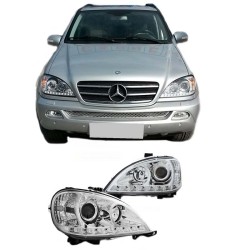 Μπροστινά Φανάρια Set Για Mercedes-Benz ML-Class W163 01-04 DRL Χρωμίου H1/H1 JunYan Μπροστινά Φανάρια Set Για Mercedes-Benz ML-Class W163 01-04 DRL Χρωμίου H1/H1 JunYan