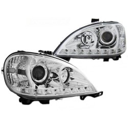 Μπροστινά Φανάρια Set Για Mercedes-Benz ML-Class W163 01-04 DRL Χρωμίου H1/H1 JunYan Μπροστινά Φανάρια Set Για Mercedes-Benz ML-Class W163 01-04 DRL Χρωμίου H1/H1 JunYan