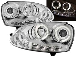 Μπροστινά Φανάρια Set Για Vw Golf V (5) 03-08 Angel Eyes & Led Χρωμίου H1/H1 Manual Sonar Μπροστινά Φανάρια Set Για Vw Golf V (5) 03-08 Angel Eyes & Led Χρωμίου H1/H1 Manual Sonar