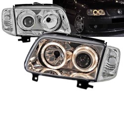 Μπροστινά Φανάρια Set Για Vw Polo 6N2 99-01 Angel Eyes Χρωμίου H7/H7 Depo Μπροστινά Φανάρια Set Για Vw Polo 6N2 99-01 Angel Eyes Χρωμίου H7/H7 Depo