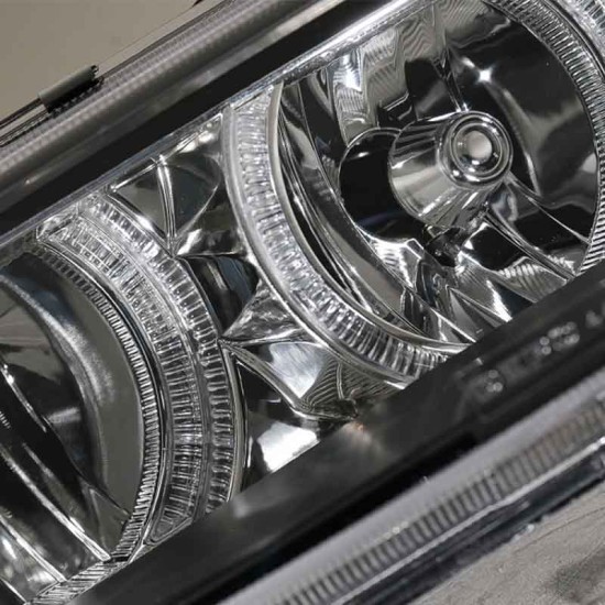 Μπροστινά Φανάρια Set Για Seat Leon / Toledo 1M 99-05  Angel Eyes Μαύρα H7/H7 Depo