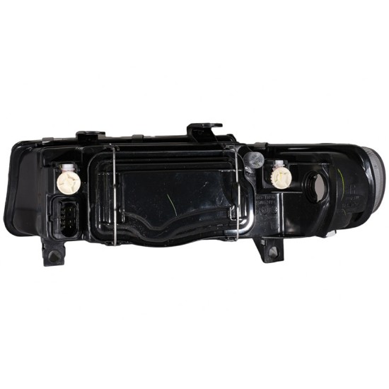 Μπροστινά Φανάρια Set Για Seat Leon / Toledo 1M 99-05  Angel Eyes Μαύρα H7/H7 Depo