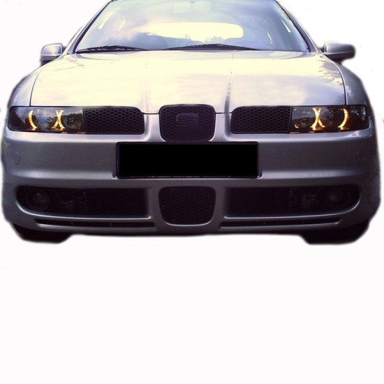 Μπροστινά Φανάρια Set Για Seat Leon / Toledo 1M 99-05  Angel Eyes Μαύρα H7/H7 Depo