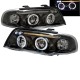 Μπροστινά Φανάρια Set Για Audi A4 B5 94-98 Angel Eyes & Led Μαύρα H1/H1 Junyan