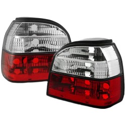 Πισινά Φανάρια Set Για Vw Golf III (3) 91-98 Κόκκινο/Crystal KAtuning