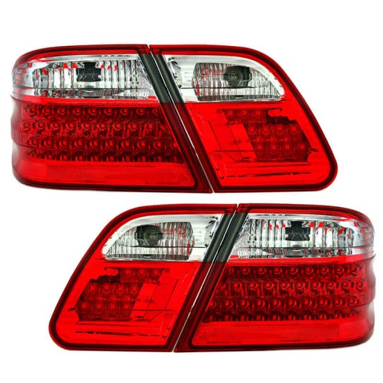 Πισινά Φανάρια Set Για Mercedes-Benz E-Class W210 95-02 Led Κόκκινο/Crystal Eagle Eyes
