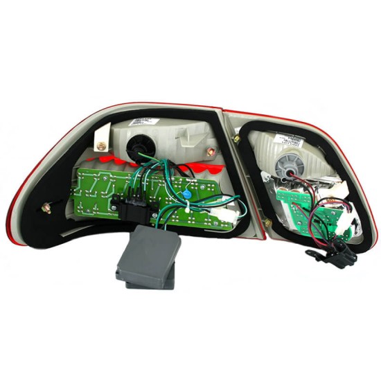 Πισινά Φανάρια Set Για Mercedes-Benz E-Class W210 95-02 Led Κόκκινο/Crystal Eagle Eyes