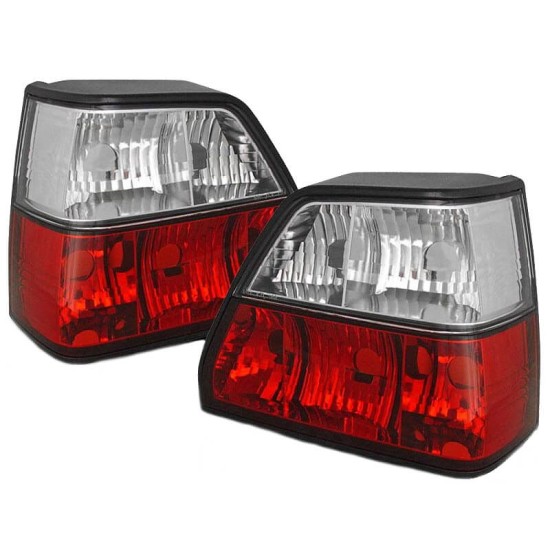 Πισινά Φανάρια Set Για Vw Golf II (2) 83-92 Κόκκινο/Crystal KAtuning