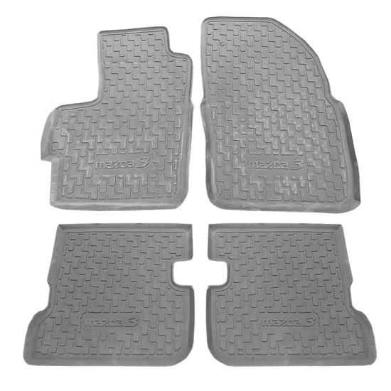 Πατάκια Σκαφάκια 3D Από Λάστιχο Για Mazda 3 03-09 "Star Diamond" 4 Τεμάχια Γκρι