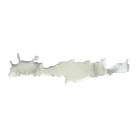 Αυτοκόλλητο Αυτοκινήτου ''Κρήτη΄΄ 10cm x 2cm Ασημί Με Επικάλυψη Σμάλτου 1 Τεμάχιο