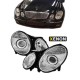 Μπροστινά Φανάρια Set Για Mercedes-Benz E-Class W211 02-06 Χρωμίου Facelift Look D2S/H7 (Xenon) Με Μοτέρ Depo