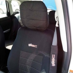 Καλύμματα Καθισμάτων Υφασμάτινα WRC Μαύρο-Γκρι Σετ Εμπρός-Πίσω 11 Τεμάχια