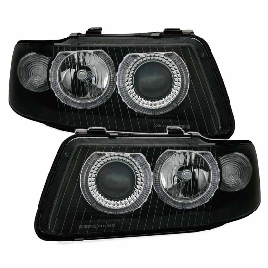 Μπροστινά Φανάρια Set Για Audi A3 8L 00-03 Angel Eyes Μαύρα H7/H7 Depo