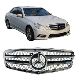 Μάσκα Για Mercedes-Benz E-Class W212 09-13 Amg Look με 2 Γρίλιες Χρώμιο/Μαύρο 1 Τεμάχιο