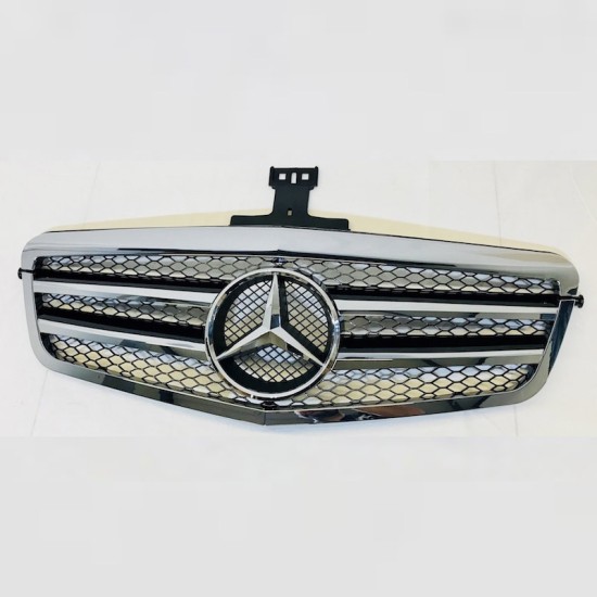 Μάσκα Για Mercedes-Benz E-Class W212 09-13 Amg Look με 2 Γρίλιες Χρώμιο/Μαύρο 1 Τεμάχιο