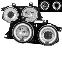 Μπροστινά Φανάρια Set Για Bmw 5 E34 88-95 / 7 E32 86-94 Angel Eyes Χρωμίου H1/H1 Sonar Μπροστινά Φανάρια Set Για Bmw 5 E34 88-95 / 7 E32 86-94 Angel Eyes Χρωμίου H1/H1 Sonar