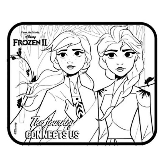 Ηλιοπροστασίες Κουρτινάκια Πλαϊνά Frozen 2 Με Πόστερ Χρωματιστμού  44 x 36 cm 2 Τεμάχια