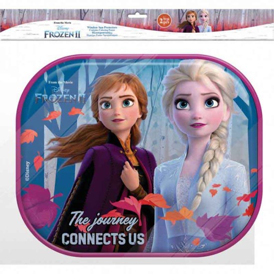 Ηλιοπροστασίες Κουρτινάκια Πλαϊνά Frozen 2 Με Πόστερ Χρωματιστμού  44 x 36 cm 2 Τεμάχια