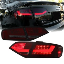 Πισινά Φανάρια Set Για Audi A4 B8 08-11 Sedan Led Bar Κόκκινο/Crystal Sonar
