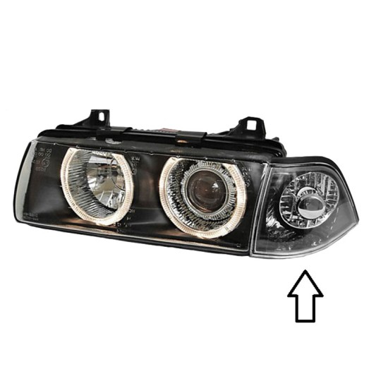 Μπροστινά Φλας Για Bmw 3 E36 90-99 Coupe/Cabrio Μαύρα/Clear 2 Τεμάχια Depo