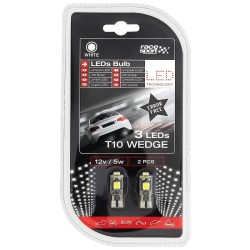 Λάμπες Led T10 12volt 3 Smd Led Canbus Λευκό Φως RaceSport LIT0505 2 Τεμάχια
