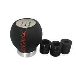 Πόμολο Λεβιέ Ταχυτήτων Universal Μαύρο Με Κόκκινες Ραφές  Με 5 Ταχύτητες Με 3 Αντάπτορες M8/M10/M12 UT-3175