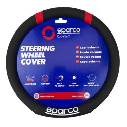 Κάλυμμα Τιμονιού Αυτοκινήτου Δερματίνη D-Type Μαύρο Με Κόκκινο Sparco Medium 37cm Κάλυμμα Τιμονιού Αυτοκινήτου Δερματίνη D-Type Μαύρο Με Κόκκινο Sparco Medium 37cm
