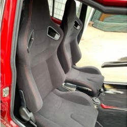 Καθίσματα Bucket R8 Style Ύφασμα Μαύρο Με Κόκκινες Ραφές Ζευγάρι 2 Τεμαχίων Καθίσματα Bucket R8 Style Ύφασμα Μαύρο Με Κόκκινες Ραφές Ζευγάρι 2 Τεμαχίων