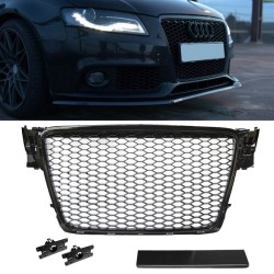 Μάσκα Για Audi A4 B8 08-11 RS4 Look Κυψελωτή Γυαλιστερό Μαύρο 1 Τεμάχιο Μάσκα Για Audi A4 B8 08-11 RS4 Look Κυψελωτή Γυαλιστερό Μαύρο 1 Τεμάχιο