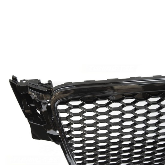 Μάσκα Για Audi A4 B8 08-11 RS4 Look Κυψελωτή Γυαλιστερό Μαύρο 1 Τεμάχιο